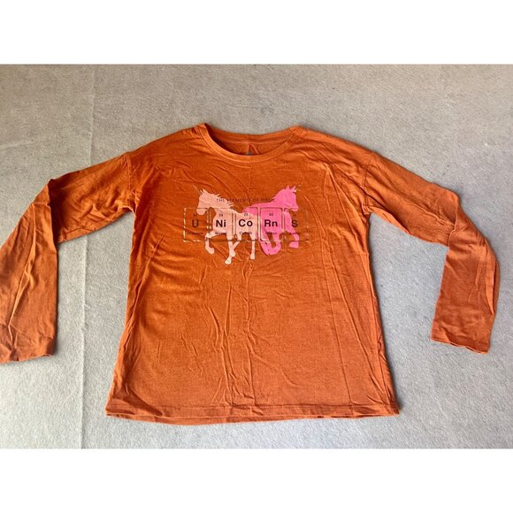 thereabouts Tops - Thread4Thought Women’s Size 14 Unicorns Graphic Long Sleeve Tee Orange